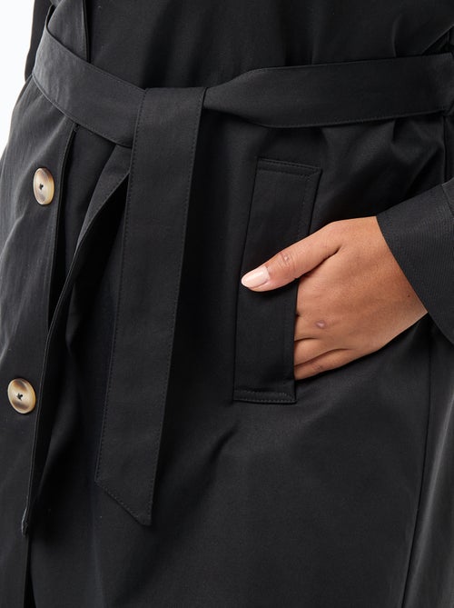 Trench midi com gola de camisa - Kiabi