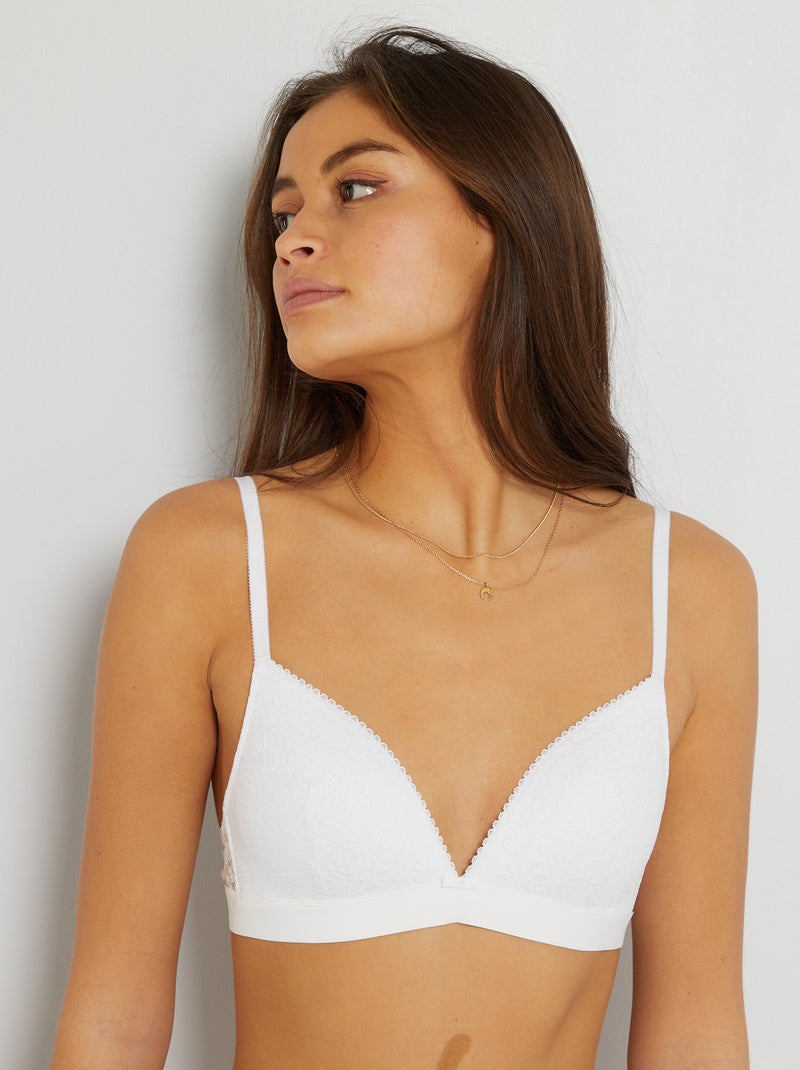 Triângulo almofadado com renda Branco - Kiabi