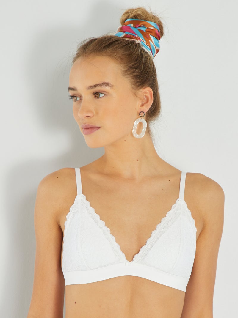 Triângulo de renda Branco - Kiabi