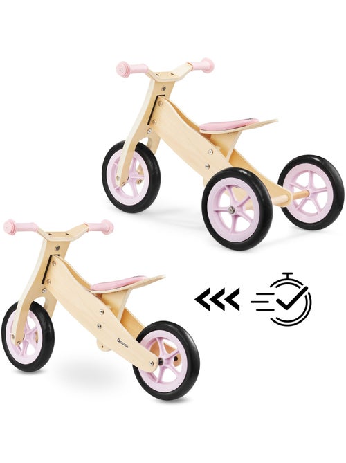 Triciclo e bicicleta de equilíbrio em madeira 2 em 1 percy para bebés - Kiabi