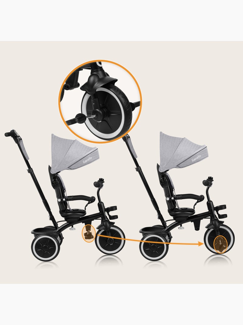 Triciclo evolutivo 2 em 1 LIONELO Berry – Bicicleta com guiador – A partir dos 9 meses – Campainha Cinza - Kiabi
