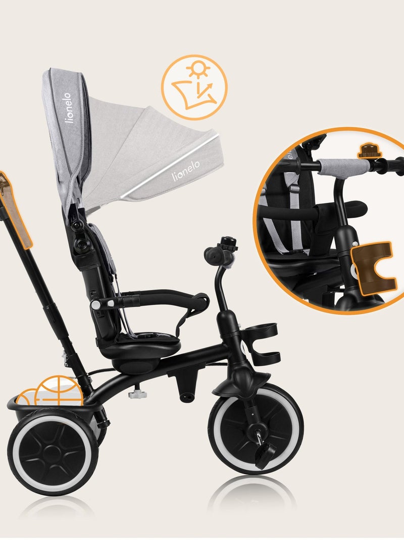 Triciclo evolutivo 2 em 1 LIONELO Berry – Bicicleta com guiador – A partir dos 9 meses – Campainha Cinza - Kiabi