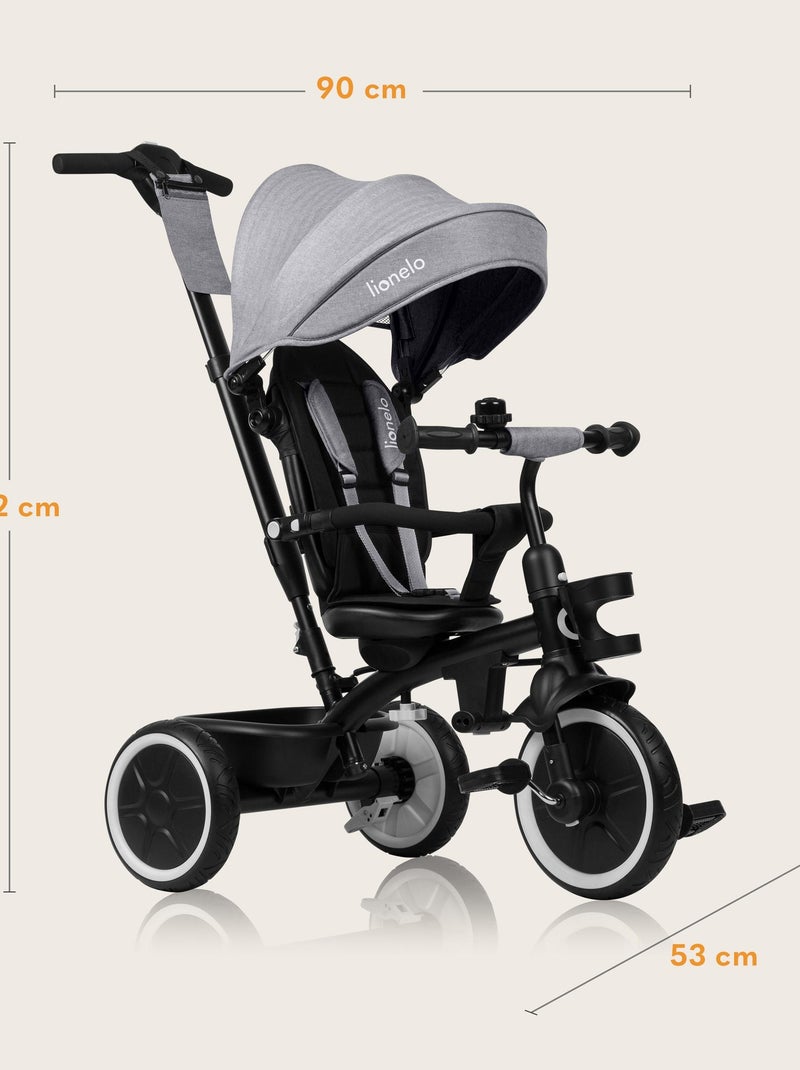 Triciclo evolutivo 2 em 1 LIONELO Berry – Bicicleta com guiador – A partir dos 9 meses – Campainha Cinza - Kiabi