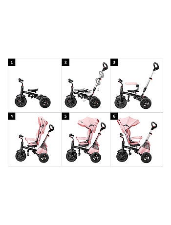 Triciclo evolutivo 3 em 1 hypermotion com função de carrinho para crianças 12 meses a 5 anos