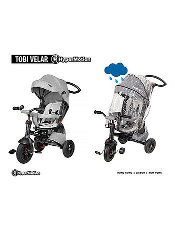 Triciclo evolutivo hypermotion 12 meses–5 anos com função de carrinho e capota