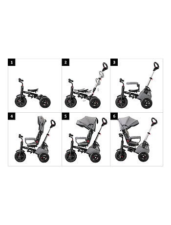 Triciclo evolutivo hypermotion 12 meses–5 anos com função de carrinho e capota