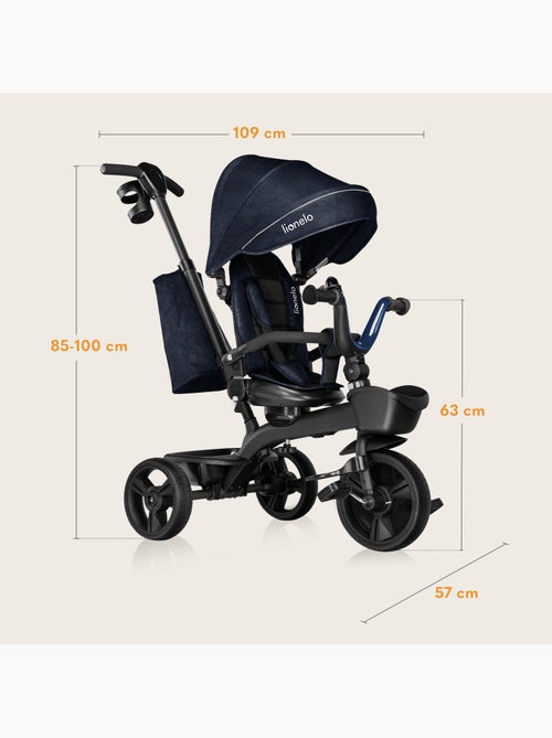 Triciclo evolutivo LIONELO Kori - Assento reversível e ajustável - Até 25 kg - Cesto incluído - Kiabi