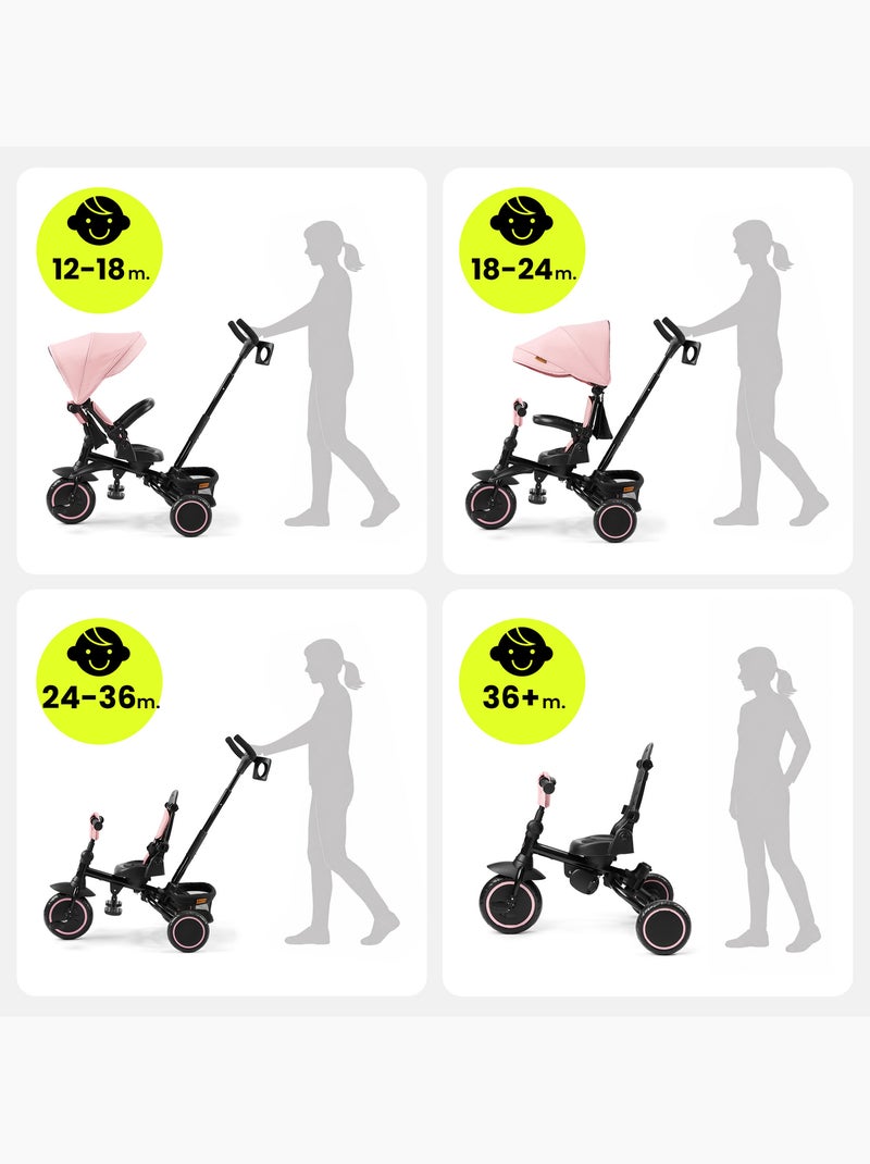Triciclo hypermotion tobi timber dobrável e multifuncional para crianças – rosa Rosa - Kiabi