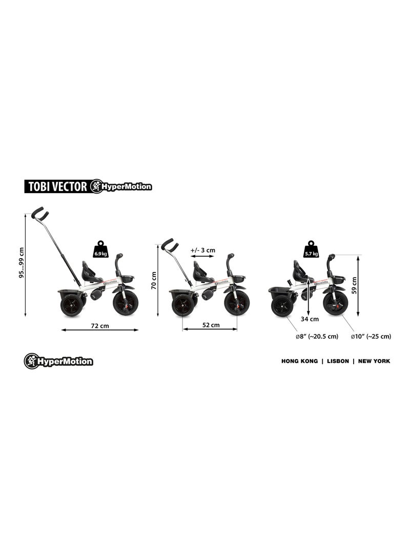 Triciclo infantil hypermotion vector 3 em 1 com barra de empurrar e pedais N/D - Kiabi