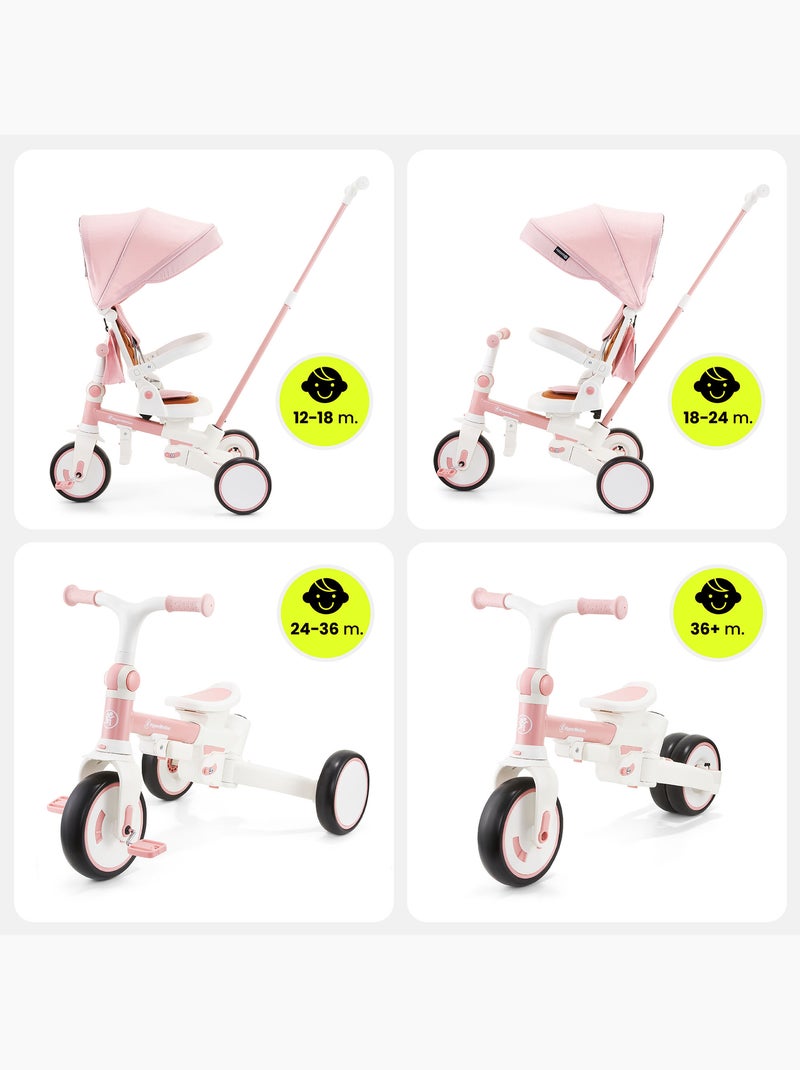 Triciclo multifuncional 8 em 1 tobi forest – evolutivo de 1 a 5 anos Rosa - Kiabi