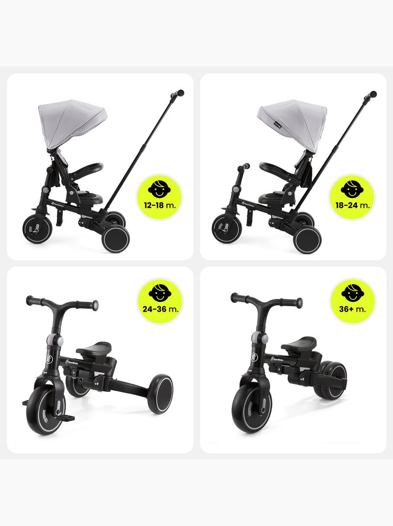 Triciclo multifuncional 8 em 1 tobi forest para crianças de 1 a 5 anos Cinza - Kiabi