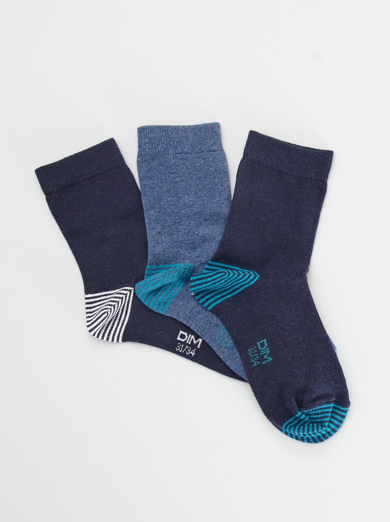 Trio de meias 'DIM' AZUL - Kiabi