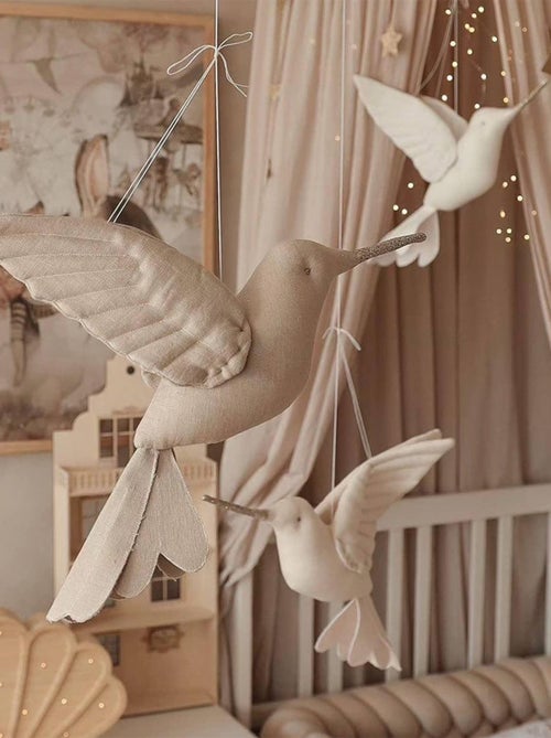 Troféu de parede colibri em linho para quarto infantil | sevira kids - Kiabi Troféu de parede colibri em linho para quarto infantil | sevira kids - Kiabi