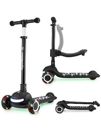 Trotinete 3 em 1 hypermotion lumi com luzes, assento removível e rodas de borracha