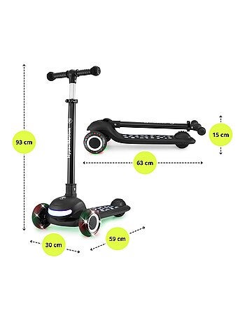 Trotinete 3 em 1 hypermotion lumi com luzes, assento removível e rodas de borracha
