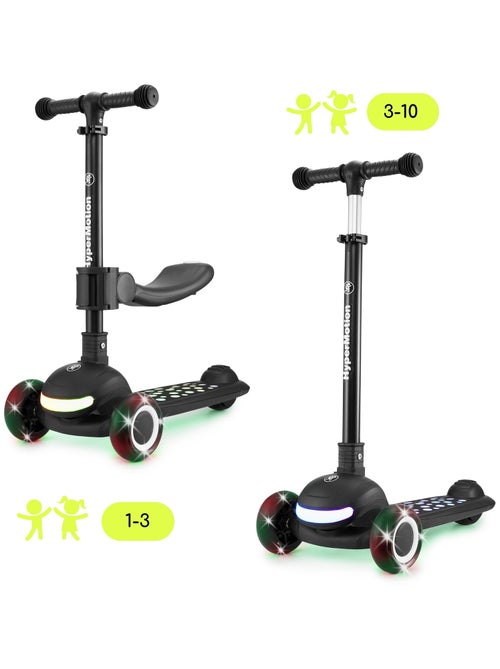 Trotinete 3 em 1 hypermotion lumi com luzes, assento removível e rodas de borracha - Kiabi