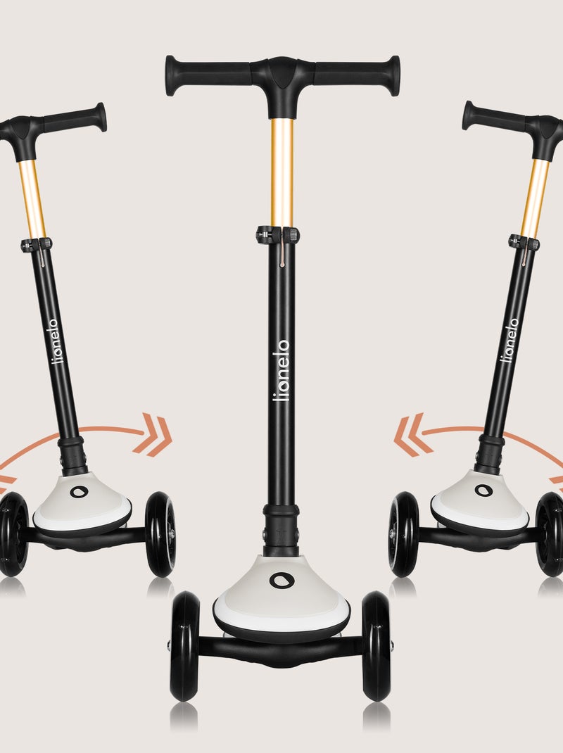 Trotinete 3 Rodas LIONELO Mey - Rodas com Luz - Dobrável - Regulável - Cesto Bege - Kiabi