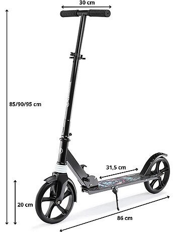 Trotinete de 2 rodas hypermotion city swift para crianças, adolescentes e adultos