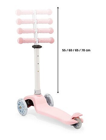 Trotinete de 3 rodas autoequilibrada – rodas led e guiador ajustável