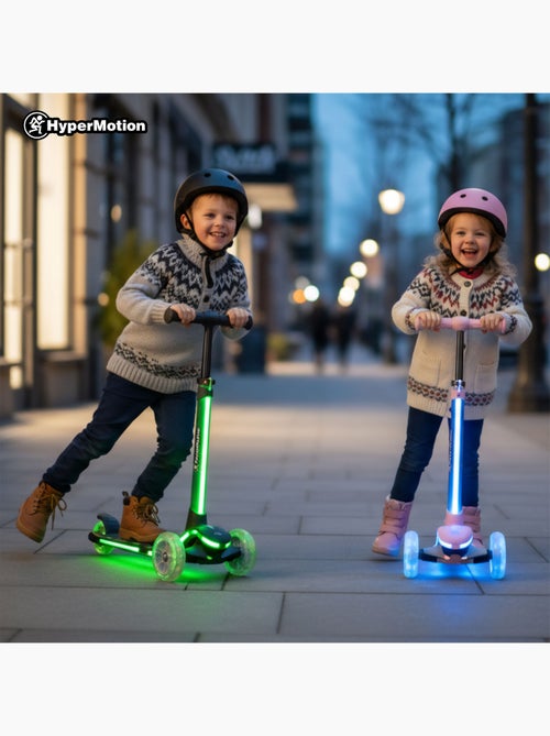 Trotinete de 3 rodas hypermotion becky led rgb para crianças – preta - Kiabi