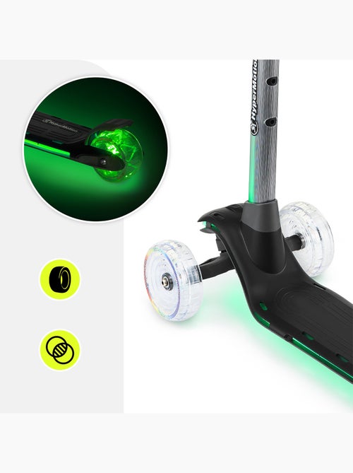 Trotinete de 3 rodas hypermotion becky led rgb para crianças – preta - Kiabi