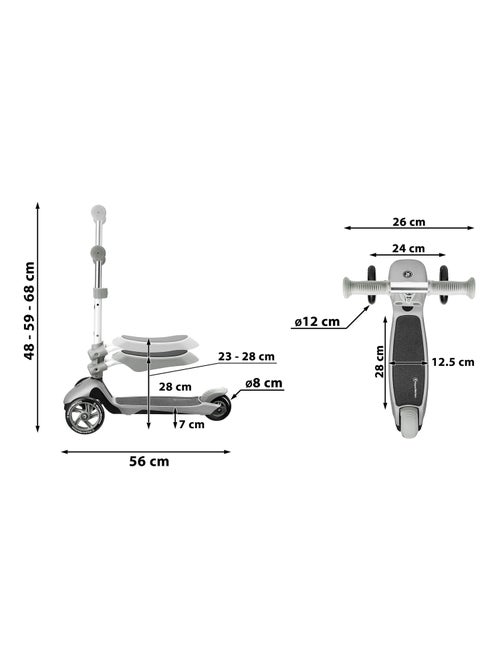 Trotinete evolutiva 3 em 1 hypermotion – veículo de passeio e trotinete - Kiabi