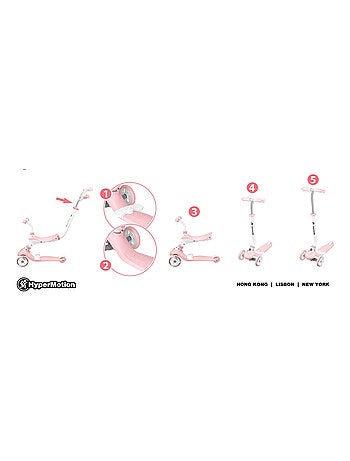 Trotinete evolutiva 5-em-1 hypermotion com led – do andador à trotinete