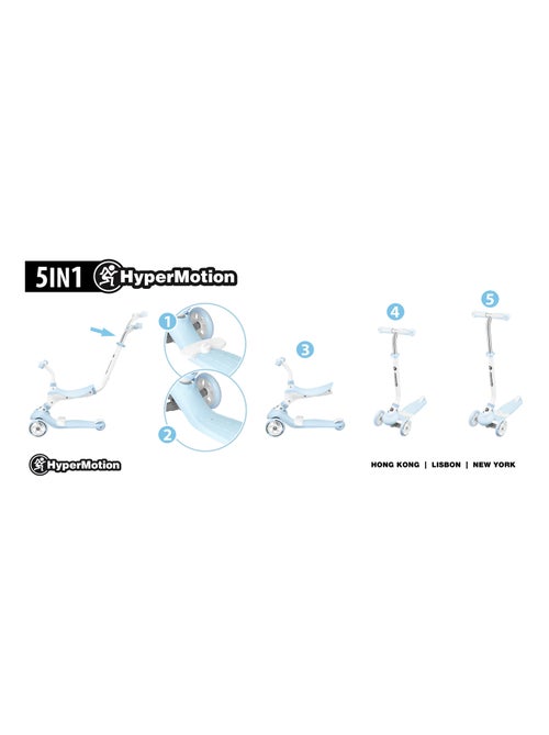 Trotinete evolutiva 5 em 1 hypermotion – do passeio à trotinete (+12 meses) - Kiabi