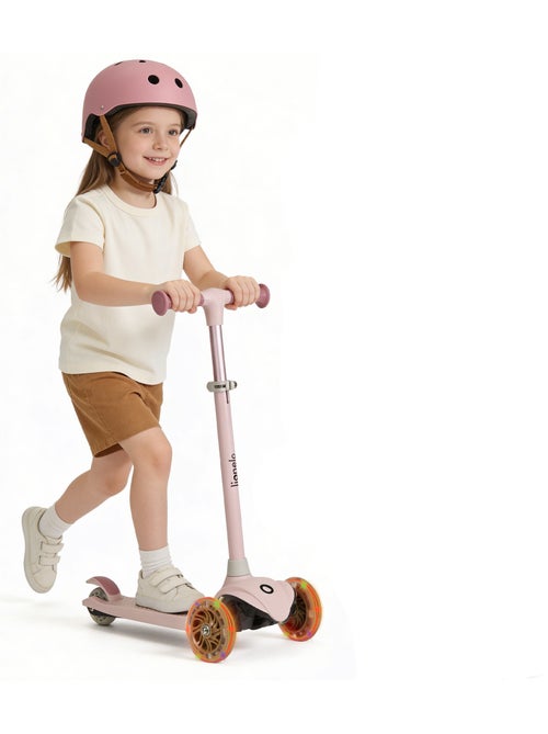 Trotinete infantil com capacete LIONELO Jessy – Rodas iluminadas – 3 rodas – Altura ajustável - Kiabi