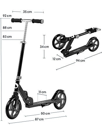 Trotinete para crianças e adultos LIONELO Luca –Até 100 kg– Dobragem compacta – Suporte para garrafa