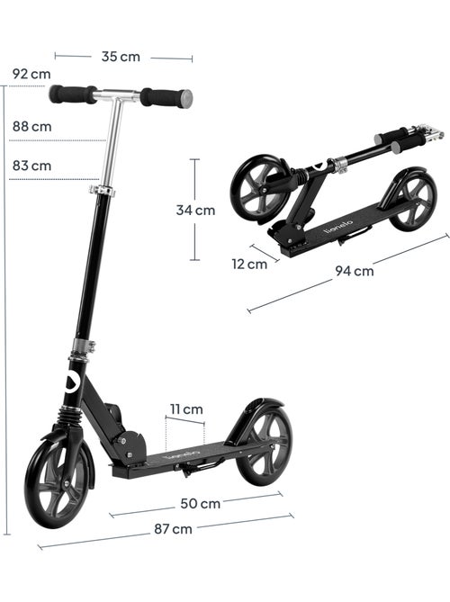 Trotinete para crianças e adultos LIONELO Luca –Até 100 kg– Dobragem compacta – Suporte para garrafa - Kiabi