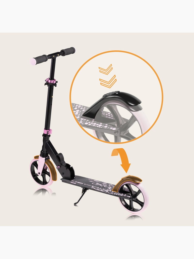 Trotinete para crianças e adultos LIONELO Luca –Até 100 kg– Dobragem compacta – Suporte para garrafa Preto Rosa - Kiabi