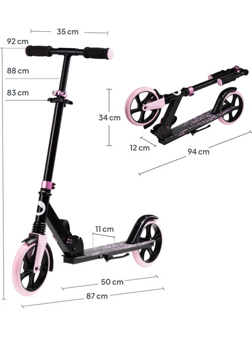 Trotinete para crianças e adultos LIONELO Luca –Até 100 kg– Dobragem compacta – Suporte para garrafa - Kiabi