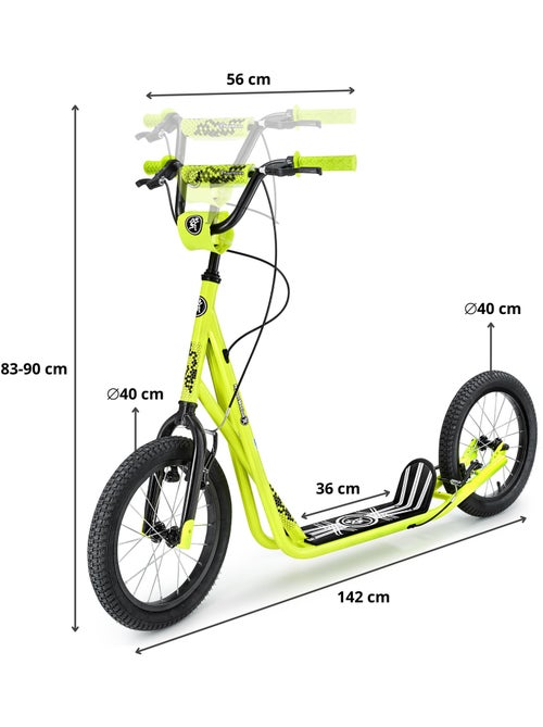 Trotinete urbana 2 rodas hypermotion runkie com rodas pneumáticas de 16" - Kiabi