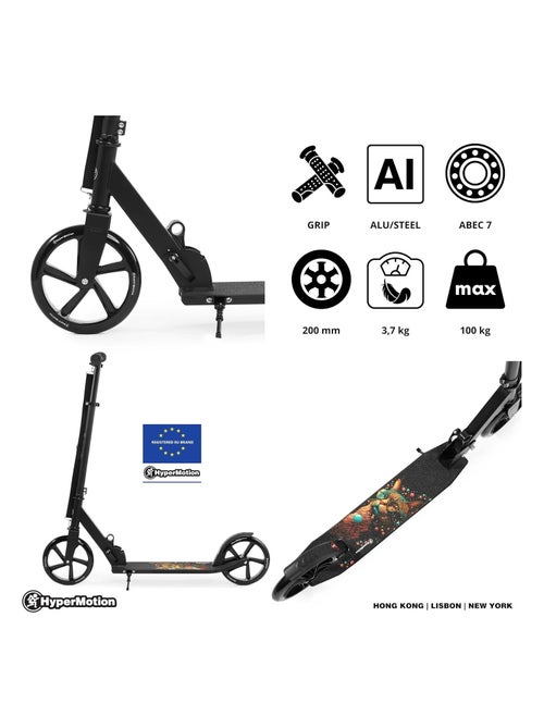 Trotinete urbana vibe black – design galactic cat e rodas de 200 mm - Kiabi
