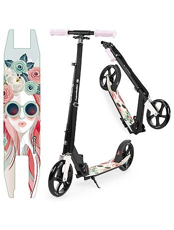Trotinete urbana vibe black hypermotion com rodas de 200 mm e carga até 100 kg