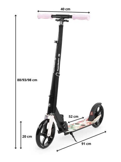 Trotinete urbana vibe black hypermotion com rodas de 200 mm e carga até 100 kg - Kiabi
