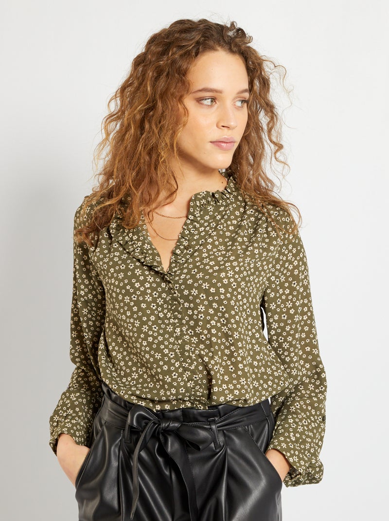 Túnica comprida estampada CAQUI - Kiabi