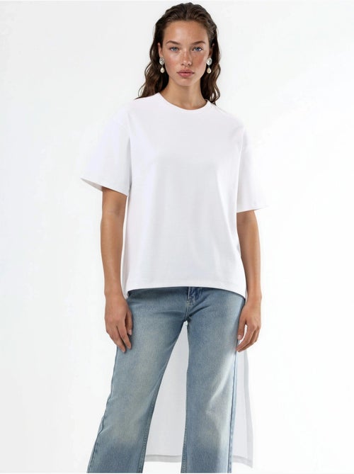 Túnica oversize com gola redonda e racha busem - Kiabi Túnica oversize com gola redonda e racha busem - Kiabi