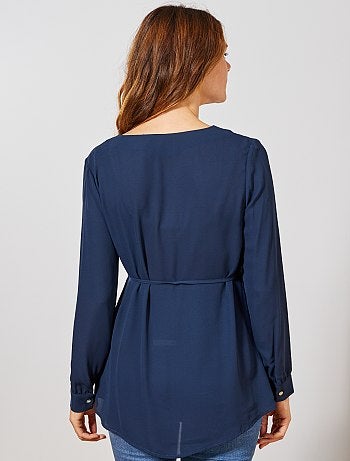 Túnica pré.mamã fluida e com cinto - Kiabi