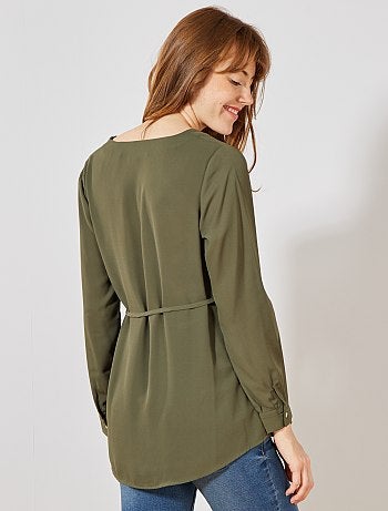 Futura mamã - Túnica pré.mamã fluida e com cinto - Kiabi