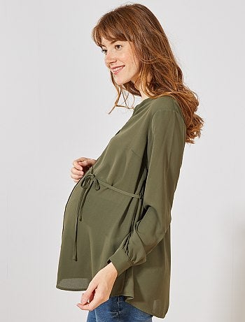 Futura mamã - Túnica pré.mamã fluida e com cinto - Kiabi