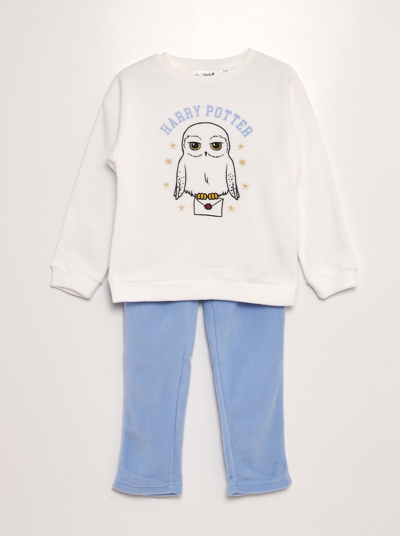 Um pijama 'Harry Potter' em malha polar t-shirt + calças - 2 peças BRANCO - Kiabi