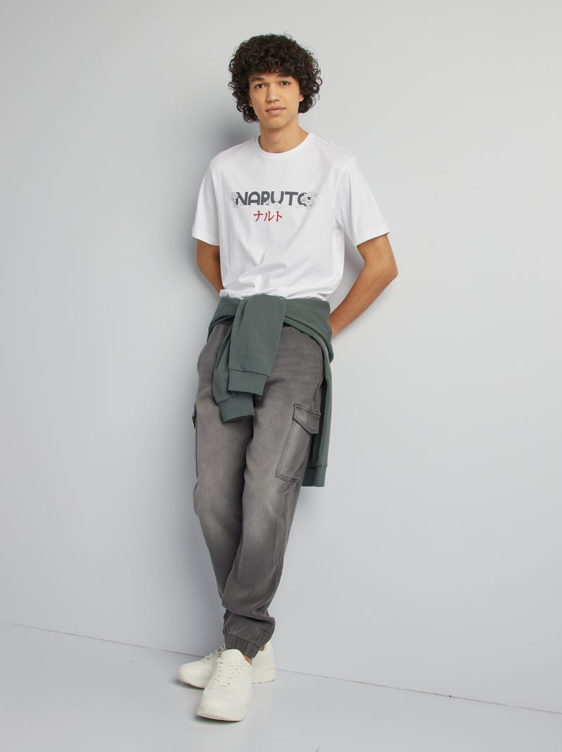 Uma t-shirt 'Naruto' estampada à frente e atrás de manga curta Branco - Kiabi