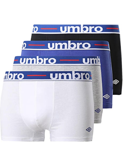 Umbro class1 - pack 4 boxers para homem em branco, azul e preto - Kiabi