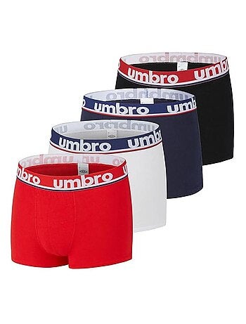 Umbro class1 boxers para homem - pack de 4 (preto/vermelho/azul)