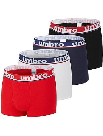 Umbro class1 boxers para homem - pack de 4 (preto/vermelho/azul)