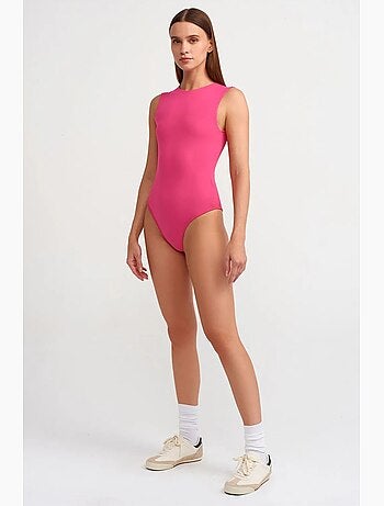 Unitard sem costuras sem mangas de corte slim dilvin