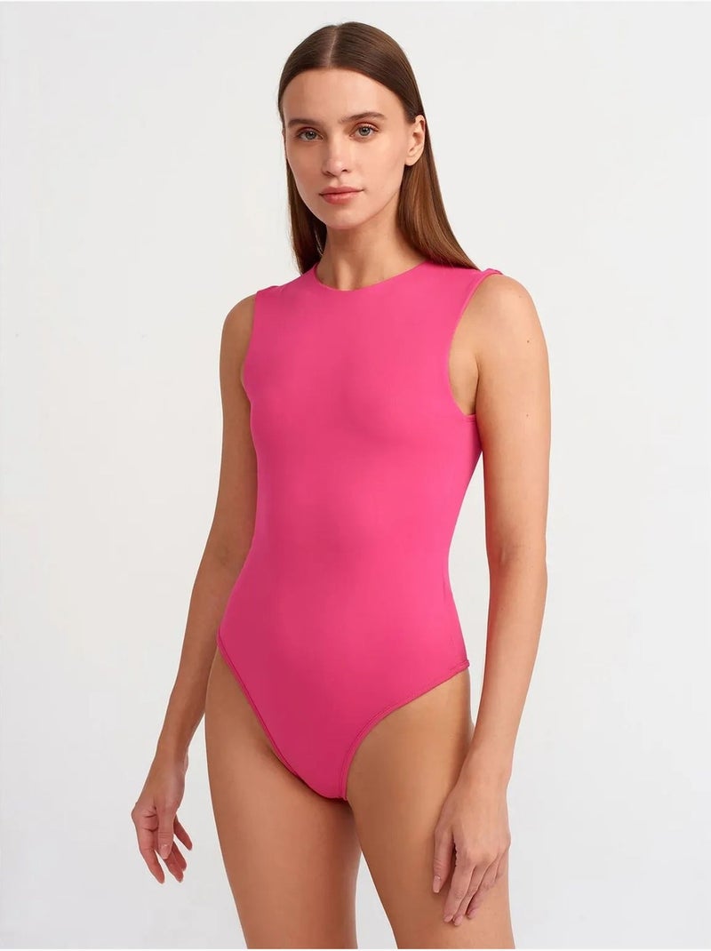 Unitard sem costuras sem mangas de corte slim dilvin Rosa-fluo/Solinotes - Kiabi