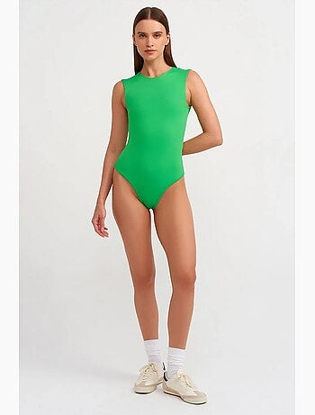 Unitard sem costuras sem mangas de corte slim dilvin